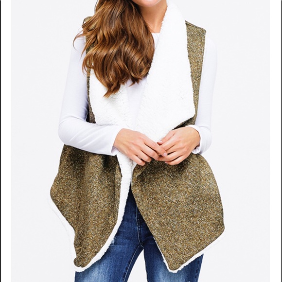 ARRIVED!Olive Green Open Front Vest Top! - Picture 5 of 8